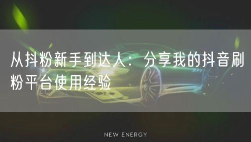 从抖粉新手到达人：分享我的抖音刷粉平台使用经验