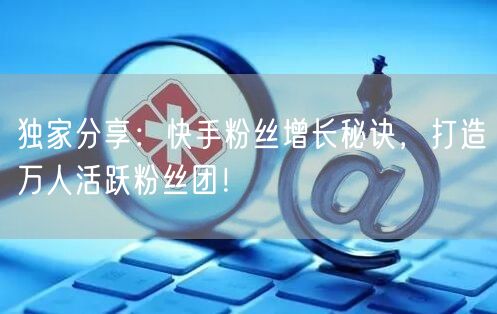 独家分享：快手粉丝增长秘诀，打造万人活跃粉丝团！