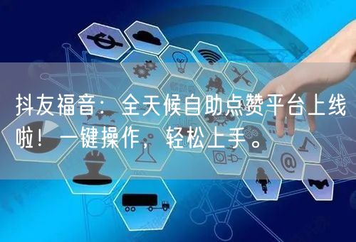 抖友福音：全天候自助点赞平台上线啦！一键操作，轻松上手。