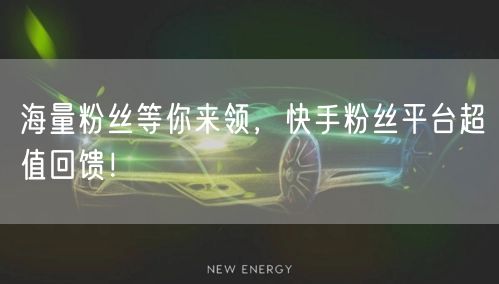 海量粉丝等你来领，快手粉丝平台超值回馈！