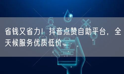 省钱又省力！抖音点赞自助平台，全天候服务优质低价。