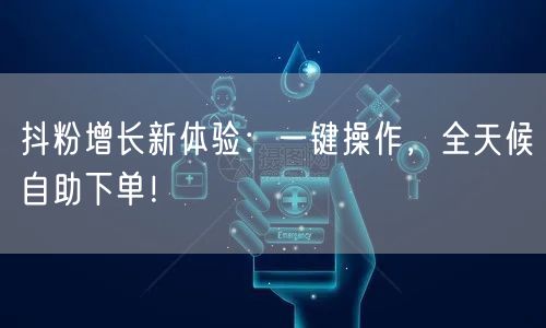 抖粉增长新体验：一键操作，全天候自助下单！