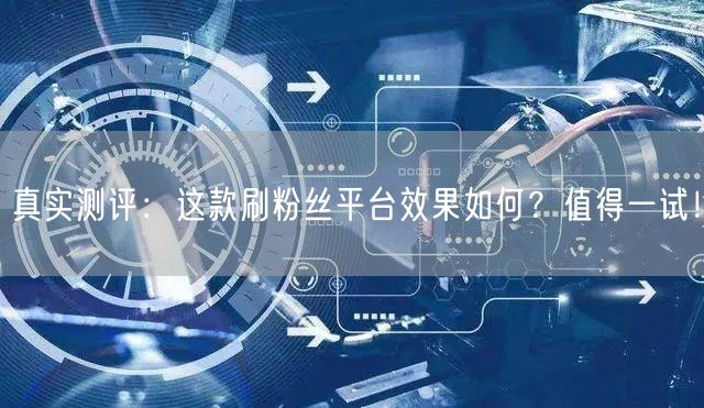 真实测评：这款刷粉丝平台效果如何？值得一试！