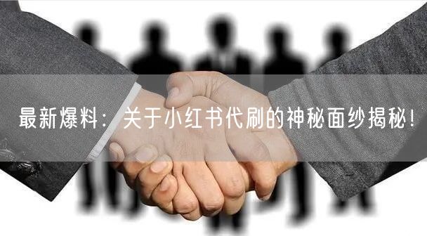 最新爆料：关于小红书代刷的神秘面纱揭秘！