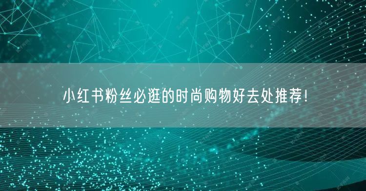 小红书粉丝必逛的时尚购物好去处推荐！