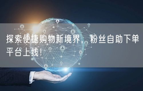 探索便捷购物新境界，粉丝自助下单平台上线！