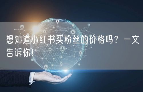 想知道小红书买粉丝的价格吗？一文告诉你！