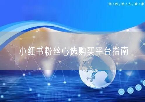 小红书粉丝心选购买平台指南