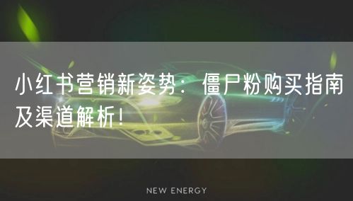 小红书营销新姿势：僵尸粉购买指南及渠道解析！