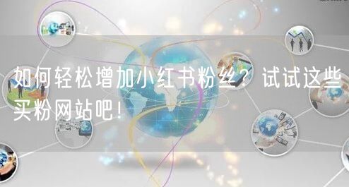 如何轻松增加小红书粉丝？试试这些买粉网站吧！