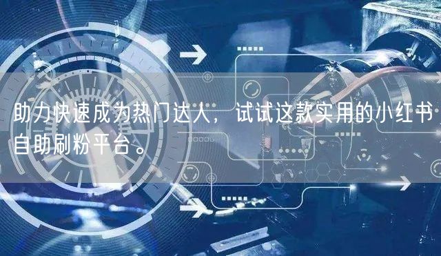 助力快速成为热门达人，试试这款实用的小红书自助刷粉平台。