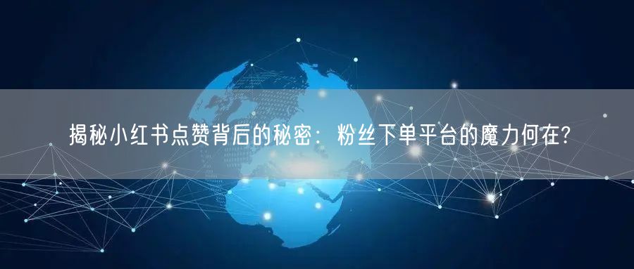 揭秘小红书点赞背后的秘密：粉丝下单平台的魔力何在?