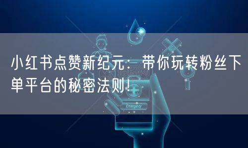 小红书点赞新纪元：带你玩转粉丝下单平台的秘密法则！