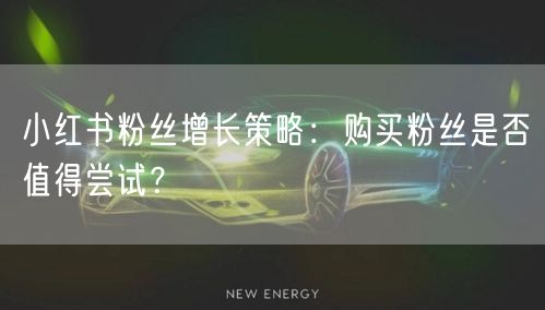 小红书粉丝增长策略：购买粉丝是否值得尝试？