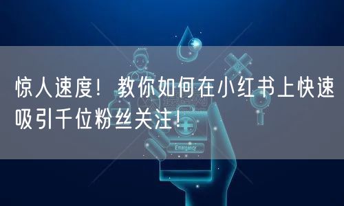惊人速度！教你如何在小红书上快速吸引千位粉丝关注！