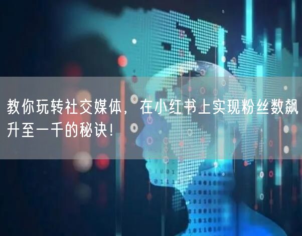教你玩转社交媒体，在小红书上实现粉丝数飙升至一千的秘诀！