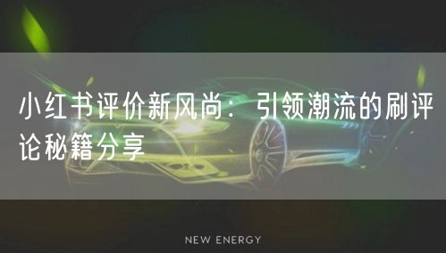 小红书评价新风尚：引领潮流的刷评论秘籍分享