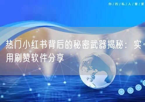 热门小红书背后的秘密武器揭秘：实用刷赞软件分享