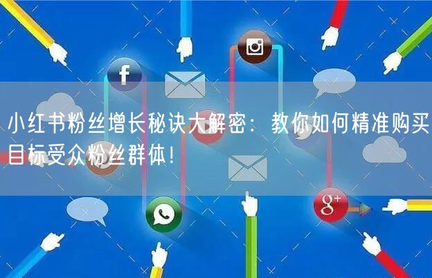 小红书粉丝增长秘诀大解密：教你如何精准购买目标受众粉丝群体！