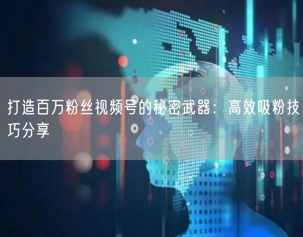 打造百万粉丝视频号的秘密武器：高效吸粉技巧分享