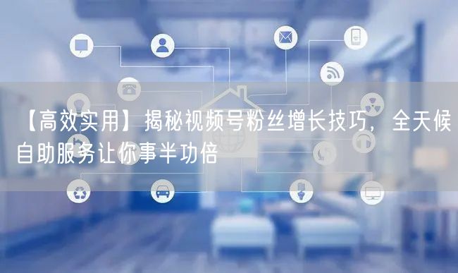 【高效实用】揭秘视频号粉丝增长技巧，全天候自助服务让你事半功倍