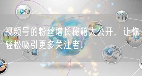 视频号的粉丝增长秘籍大公开，让你轻松吸引更多关注者！