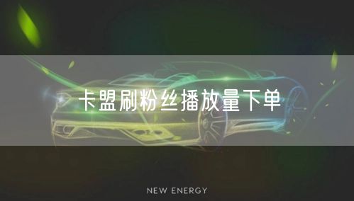 卡盟刷粉丝播放量下单