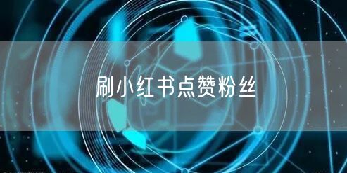 刷小红书点赞粉丝