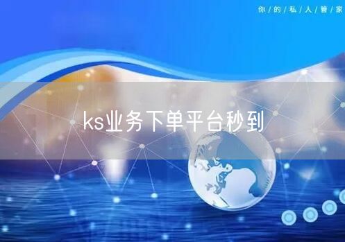 ks业务下单平台秒到