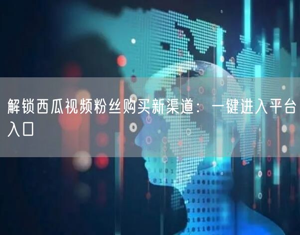 解锁西瓜视频粉丝购买新渠道：一键进入平台入口