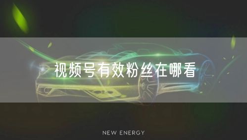 视频号有效粉丝在哪看