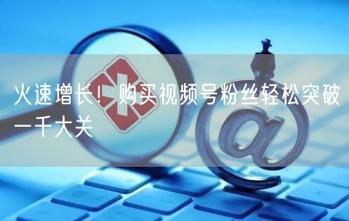 火速增长！购买视频号粉丝轻松突破一千大关
