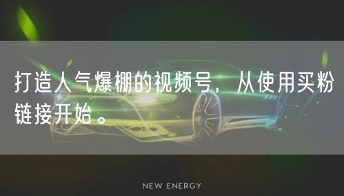 打造人气爆棚的视频号，从使用买粉链接开始。