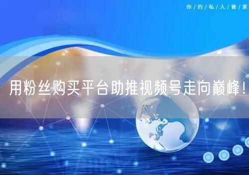用粉丝购买平台助推视频号走向巅峰！