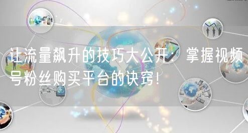 让流量飙升的技巧大公开：掌握视频号粉丝购买平台的诀窍！