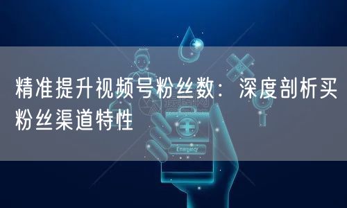 精准提升视频号粉丝数：深度剖析买粉丝渠道特性