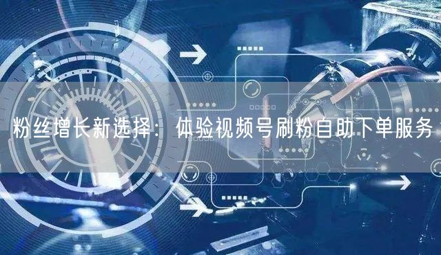 粉丝增长新选择：体验视频号刷粉自助下单服务