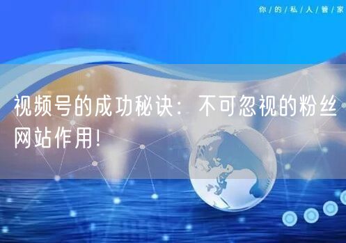 视频号的成功秘诀：不可忽视的粉丝网站作用！