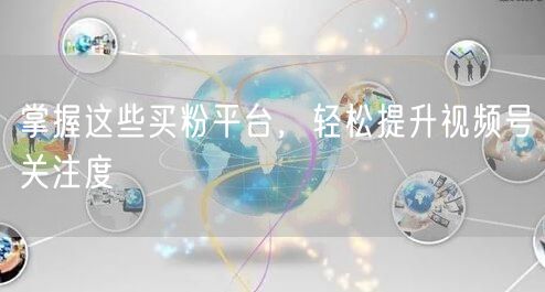 掌握这些买粉平台，轻松提升视频号关注度