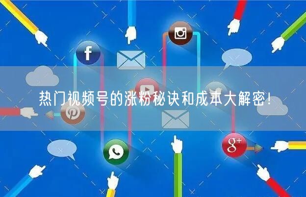 热门视频号的涨粉秘诀和成本大解密！