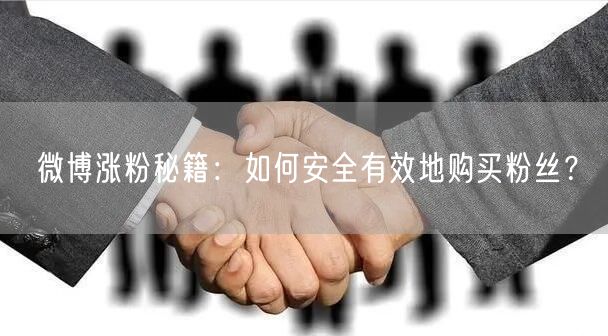 微博涨粉秘籍：如何安全有效地购买粉丝？