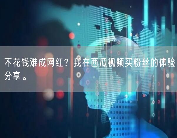 不花钱难成网红？我在西瓜视频买粉丝的体验分享。