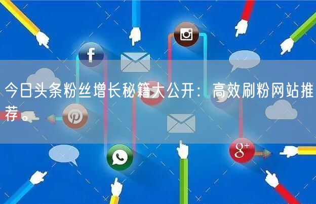 今日头条粉丝增长秘籍大公开：高效刷粉网站推荐。