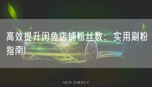 高效提升闲鱼店铺粉丝数：实用刷粉指南!