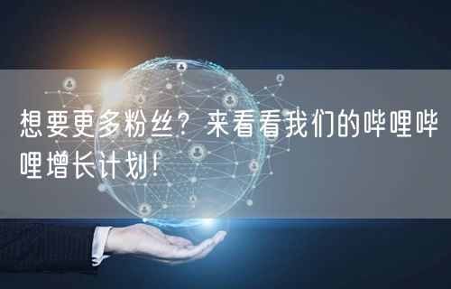想要更多粉丝？来看看我们的哔哩哔哩增长计划！