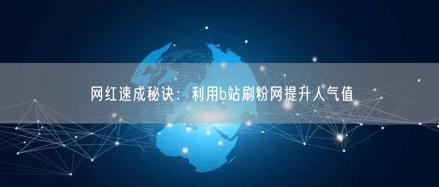 网红速成秘诀：利用b站刷粉网提升人气值