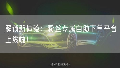 解锁新体验：粉丝专属自助下单平台上线啦！
