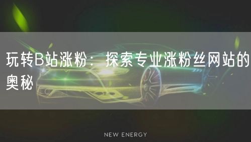 玩转B站涨粉：探索专业涨粉丝网站的奥秘