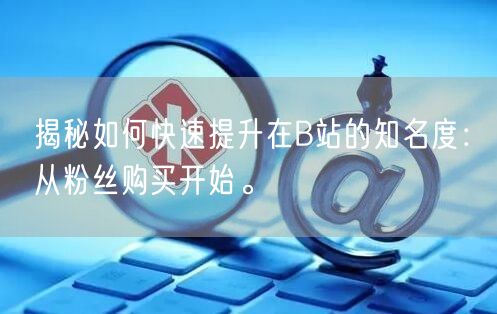 揭秘如何快速提升在B站的知名度：从粉丝购买开始。