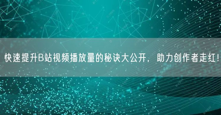 快速提升B站视频播放量的秘诀大公开，助力创作者走红！